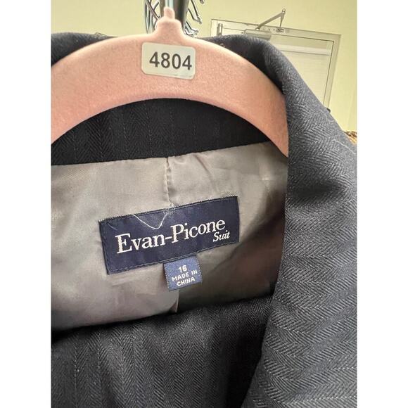 Evan-Picone Navy Polyester Suite Coat and Pants Size 16 - Picture 6 of 9